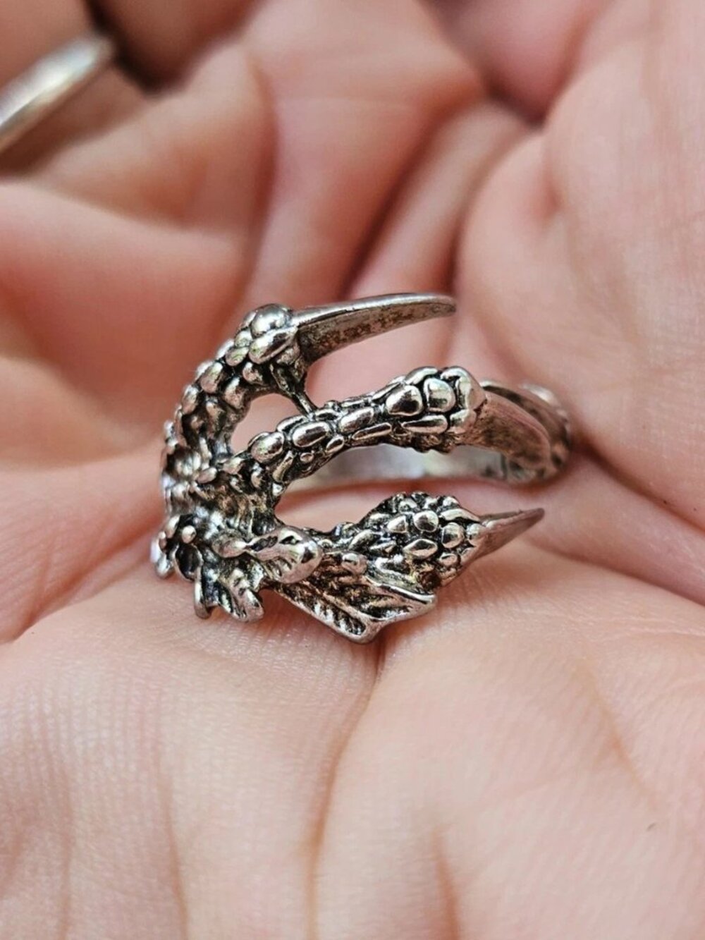 Dragon Ring Fashion Jewelry Ring Silver Tone Statement Rings Size 8.5-9.5 adj